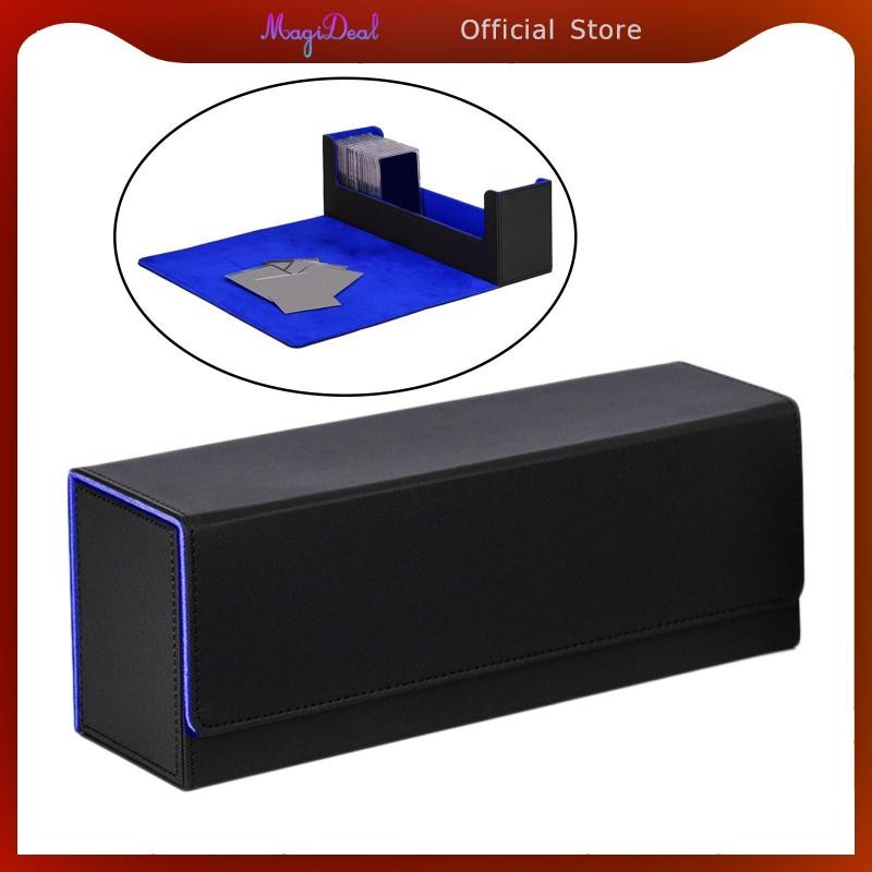 Magideal Card Deck Case สําหรับ 400+ Sleeved Cards การ์ดเกมแบบพกพาสําหรับเทรดดิ้งการ์ดเกมคอลเลกชันการ์ด