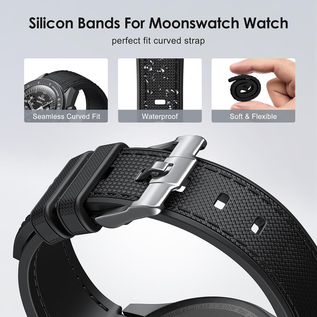 สําหรับ Omega X Swatch Moonswatch นาฬิกา 20 มม.ไม่มี Gap Soft ซิลิโคนสําหรับ Omega X Swatch Moonswatch Speedmaster