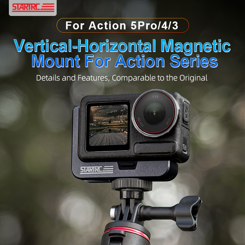 สําหรับ DJI Action 5 pro/4/3 series อะแดปเตอร์ขยายวงเล็บปลดเร็วแม่เหล็กรูปตัว L อุปกรณ์เสริมกล้องกีฬา DJI