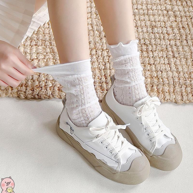 ถุงเท้าโลลิต้า ญี่ปุ่นน่ารัก ถุงเท้านักเรียน JK นุ่มและสะดวกสบาย ระบายอากาศได้ - รูปที่ 2