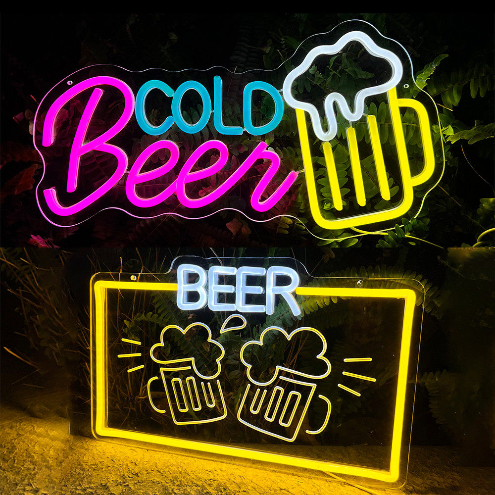 เบียร์นีออนป้ายสําหรับตกแต่งผนังบาร์เบียร์ไฟ LED Signage สําหรับ Bar Man Cave ห้องนอน Home Shop ผับ Bistro Party โรงแรมตกแต่งของขวัญ USB Powered