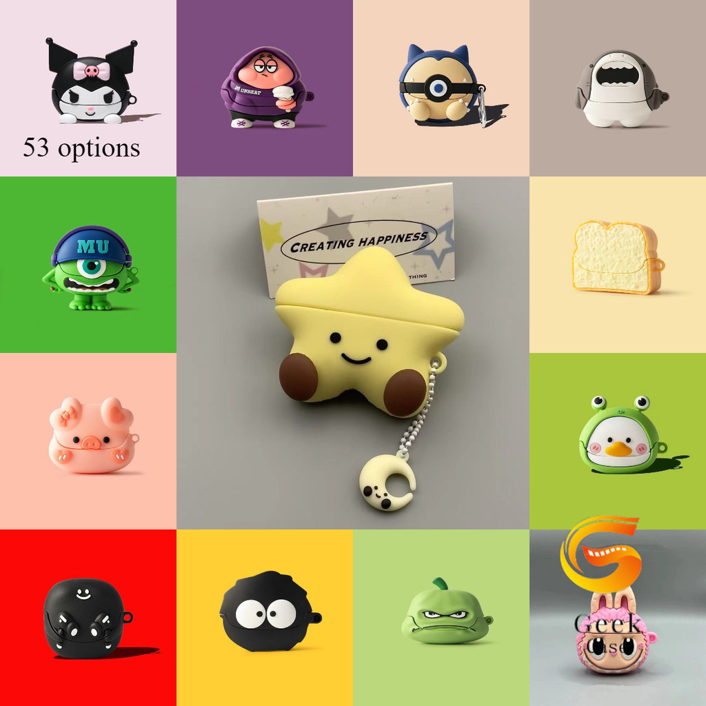 Geek For SoundCore K20i Case เคส เคสหูฟังบุคลิกภาพ Handstand Big Bear Star Moon ลายยอดนิยม