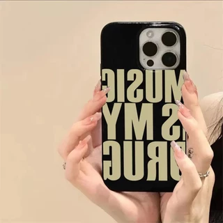 ปลอกเข้ากันได้สําหรับiphone 16 15 Pro Max 11 13 14 12 ProสําหรับiPhone 16e 7 8 Plus XS Max X XR SE2022 ตัวอักษรภาษาอังกฤษที่เรียบง่ายซิลิโคนอ่อนนุ่มกันกระแทกสีดําปก