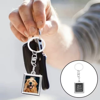 1 ชิ้น Creative Love Key Chain กรอบสแควร์สามารถถือคีย์ภาพส่วนบุคคลและของขวัญที่ระลึกยังสามารถใช้เป็นคีย์ที่บ้าน