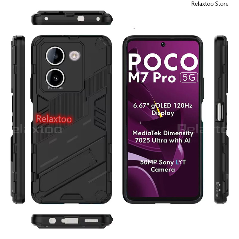 Pocom7 Pro 5GเกราะกันกระแทกสําหรับXiaomi POCO M7 M7Pro PocoM7 Pro PocoM7Pro 5Gเคสโทรศัพท์แฟชั่นAnti-Fall Hardป้องกันปกหลังวงเล็บStentกรณีเชลล์ ราคา ถูกที่สุด ดีลบีเคเค แกลเลอรีภาพที่ 2