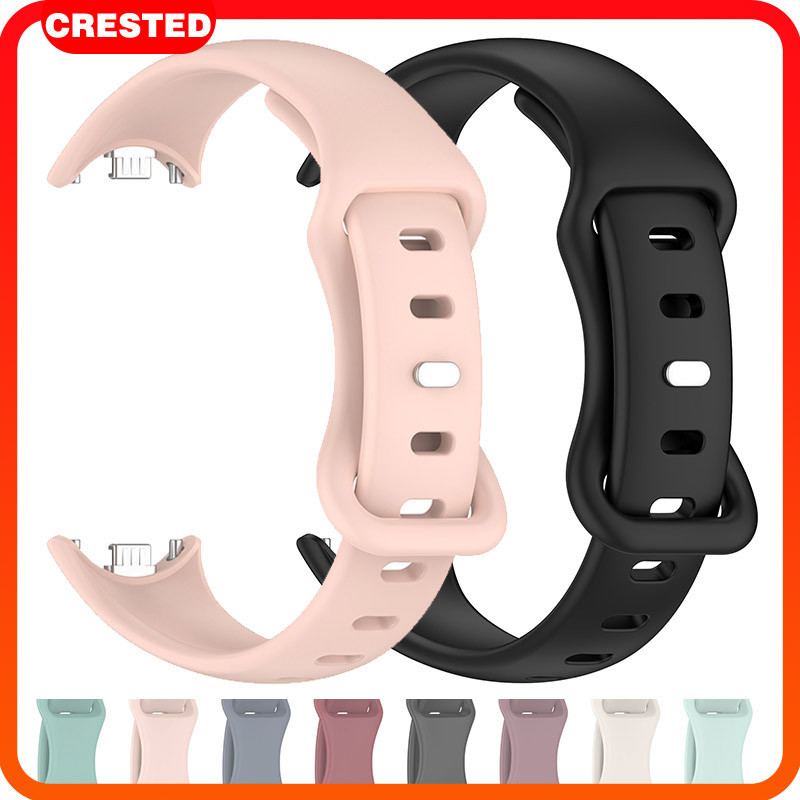 สายยางกีฬา for Xiaomi Mi Band 10/9/8 ซิลิโคนนุ่มเปลี่ยนสายรัดข้อมือสายรัดข้อมืออุปกรณ์เสริม