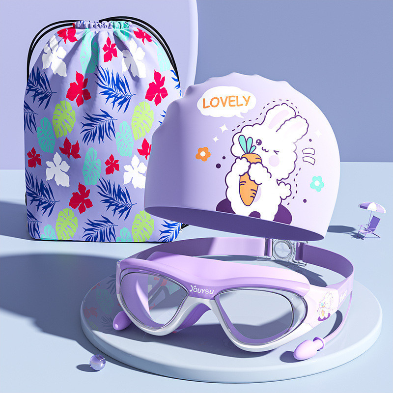 พร้อมส่ง [3ชิ้น] แว่นตาว่ายน้ำเด็ก+หมวกว่ายน้ำ+กระเป๋า  หมวกว่ายน้ำเด็กลายการ์ตูนดัง  สำหรับ 2-16 ปี - รูปที่ 3