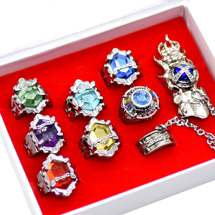 อะนิเมะ HITMAN REBORN แหวนชุดแหวนหมุน Vongola แหวนคอลเลกชันจี้