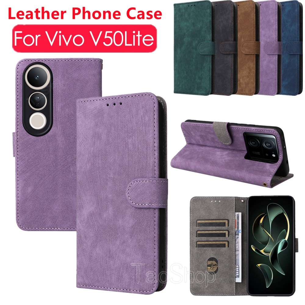 Flip หนังสําหรับ Vivo V50 Lite V50Lite V 50 VivoV50 Lite VivoV50Lite วงเล็บแม่เหล็กปลอกกันกระแทกฝาหล