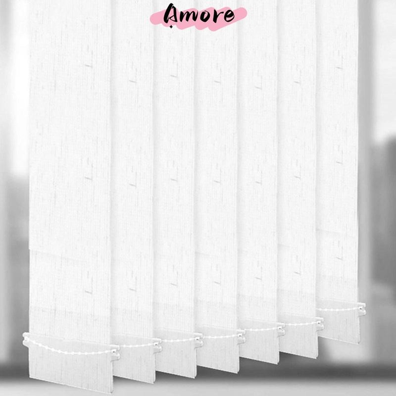 Amore แผ่นฐานพลาสติกชุด 10 สีขาวแนวตั้งตาบอดน้ําหนักด้านล่าง Slats อุปกรณ์เสริมสําหรับบ้านห้องนอนสํานักงานแบบพกพา V