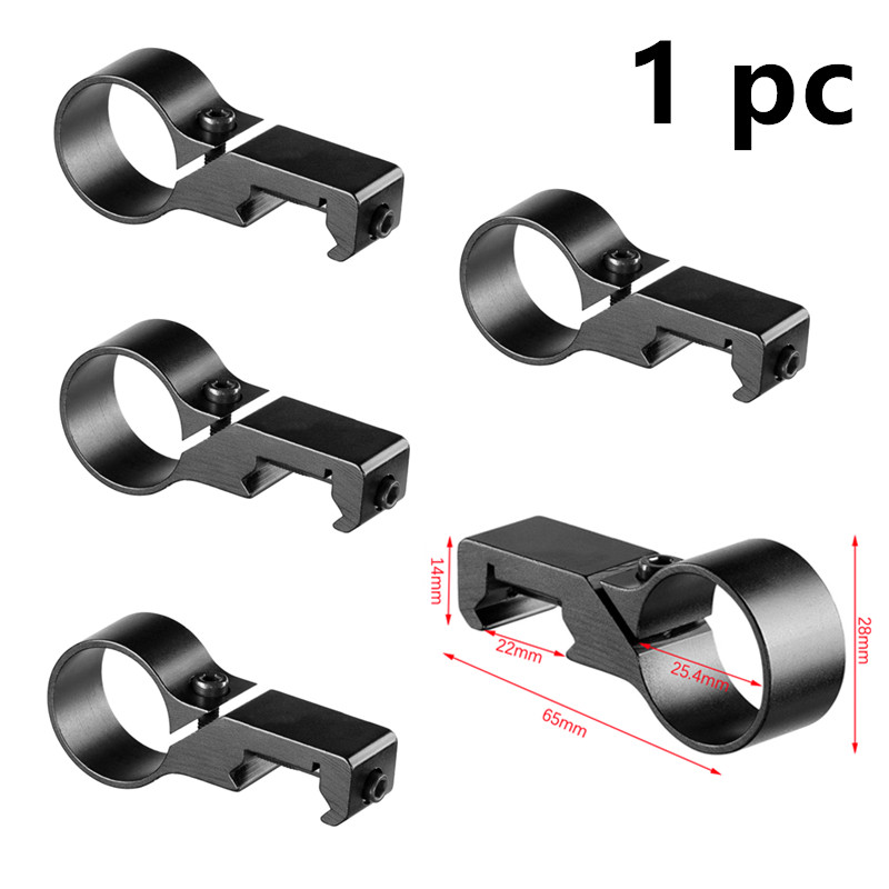 Ultralight Picatinny Rail 90 องศา Offset ด้านข้าง 1 "แหวน Mount อะแดปเตอร์หลอด 20 มม. 7/8 "สําหรับไฟฉายล่าสัตว์