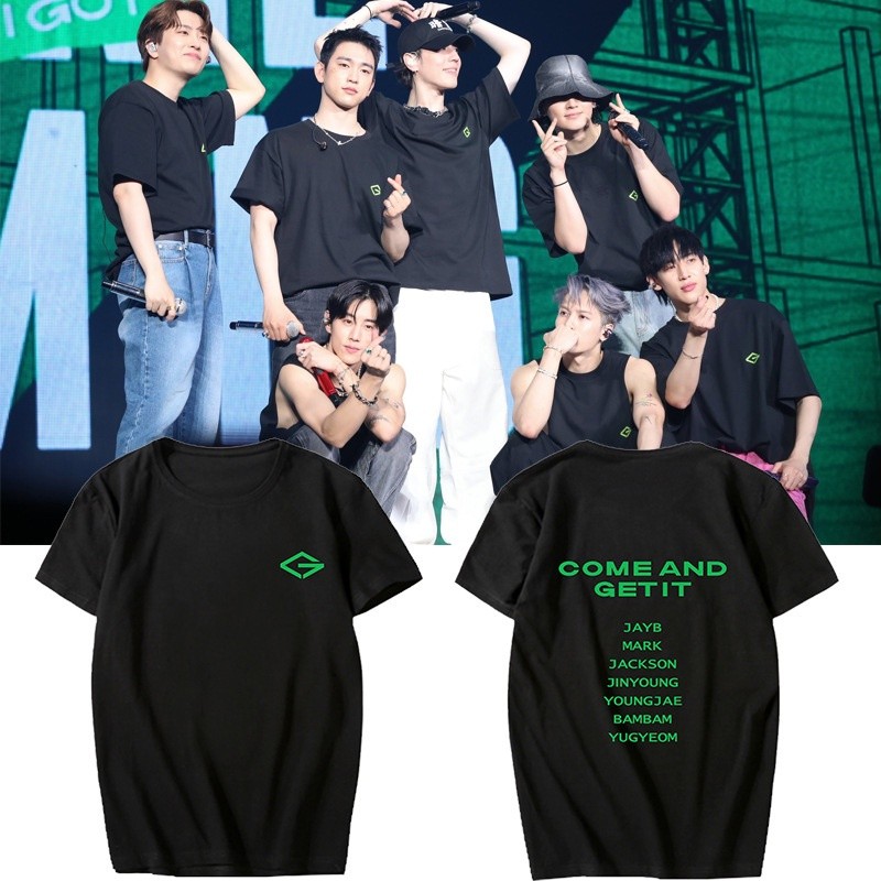 เสื้อยืดผู้ใหญ่ Cotton T-Shirt Tshirt Cal Short Sleeve Printed Kpop GOT7 For Men And Women