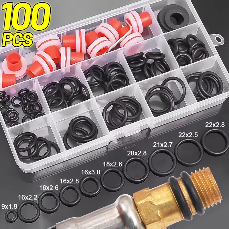100ชิ้น/กล่องก๊อกน้ํารั่วรอบยางปิดผนึกปะเก็นน้ําประปาท่อวาล์วยึดชิ้นส่วนเครื่องซักผ้า