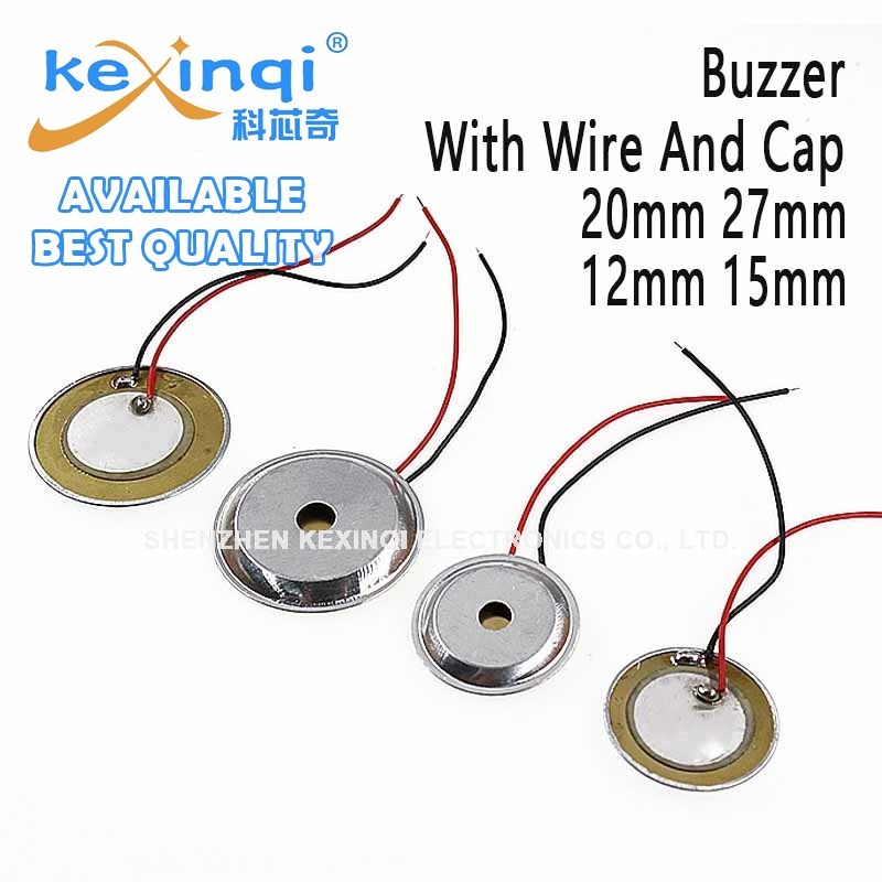 (5-10 ชิ้น) Piezoelectric Buzzer Wire Cap เส้นผ่านศูนย์กลาง 20 มม.27 มม.12 มม.15 มม.ทองแดง Piezo เซรามิคแผ่นเวเฟอร์สําหรับลําโพง