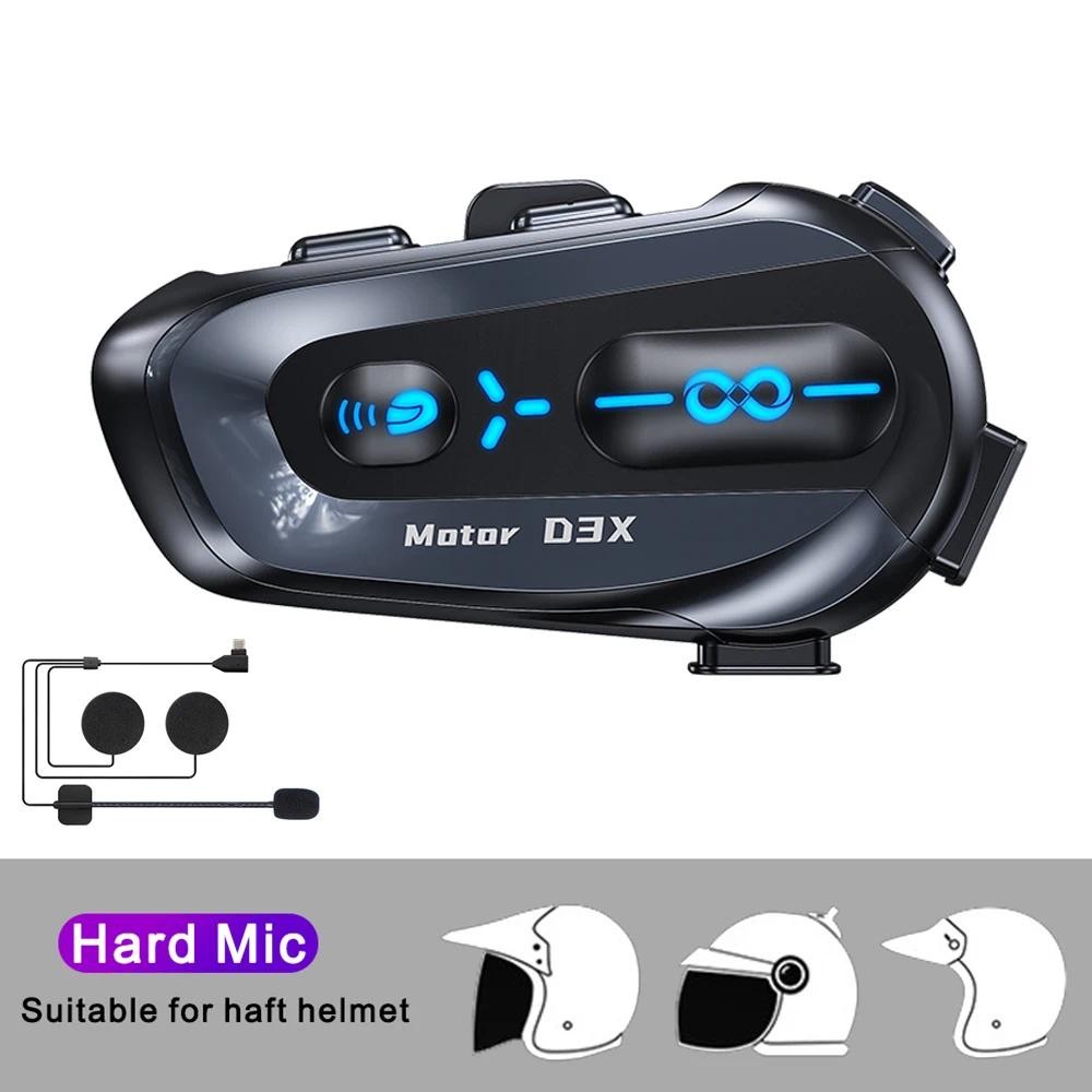 [จัดส่งรวดเร็ว] หูฟังหมวกกันน็อก 600M Half Duplex Motorcycle Helmet Intercom Headset with Music Sharing V5.4 Waterproof Interphone Intelligent Voice Assistant Headphone - รูปที่ 6