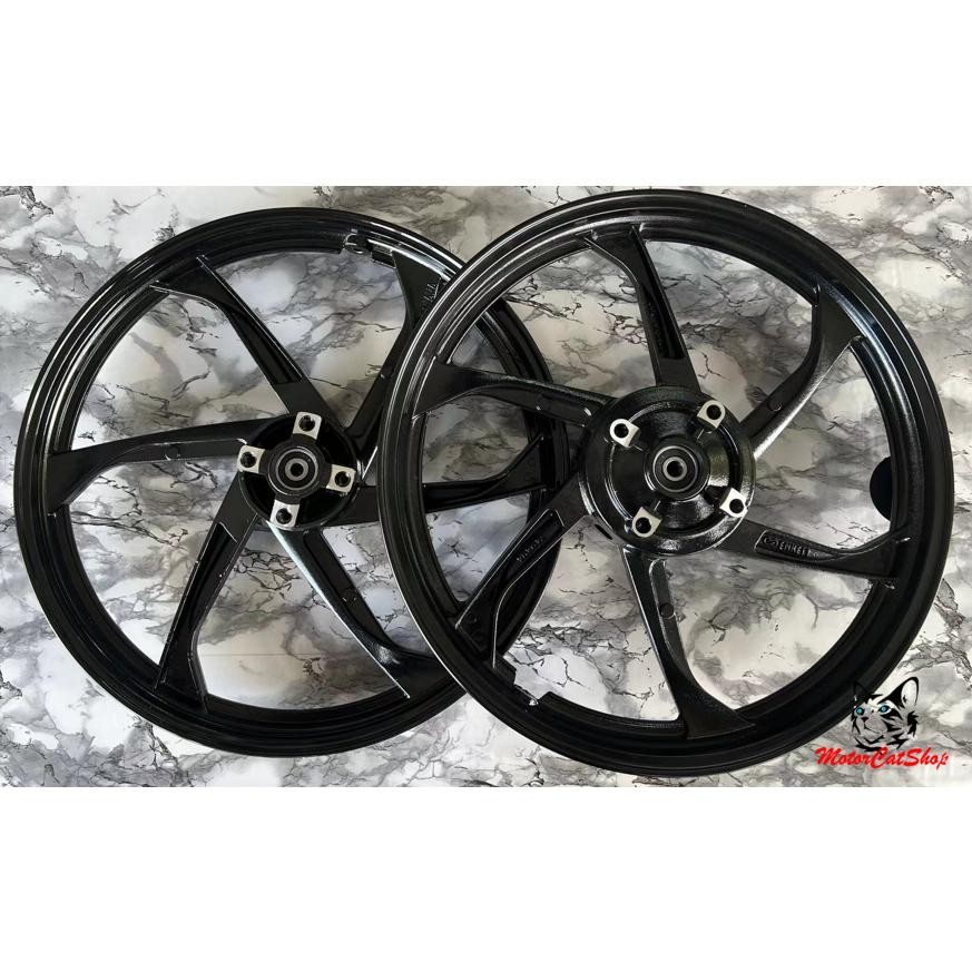 Enkei Sport Rim 6 Batang Yamaha Y125 สีดํา, ตัด Y125Z Sport Rim Y125Z สีดําฟรี Tubeless Kepala 2 bij