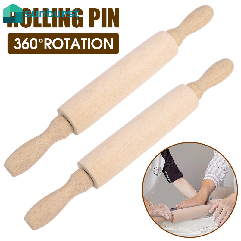 [HGB] ไม้นวดแป้งสําหรับทําเส้นก๋วยเตี๋ยว | 360° ลูกกลิ้งแป้งหมุนได้เครื่องมือห้องครัวเป็นมิตรกับสิ่งแวดล้อมพร้อมที่จับตามหลักสรีรศาสตร์แท่งขนม20ซมสําหรับเกี๊ยว/