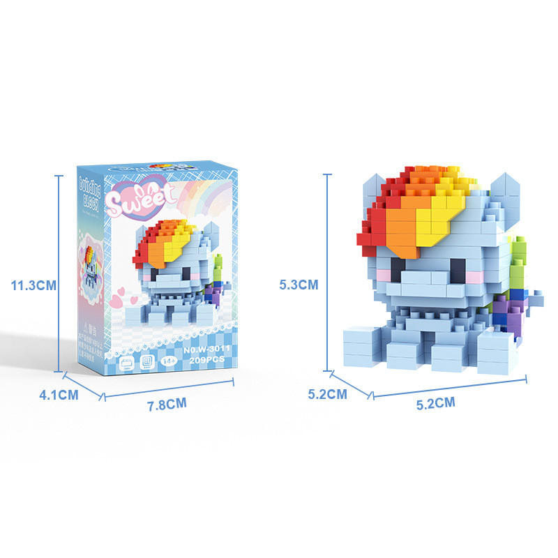 ตุ๊กตาการ์ตูนม้าน้อยสร้างบล็อกของเล่นของขวัญ ราคา ถูกที่สุด ดีลบีเคเค แกลเลอรีภาพที่ 7