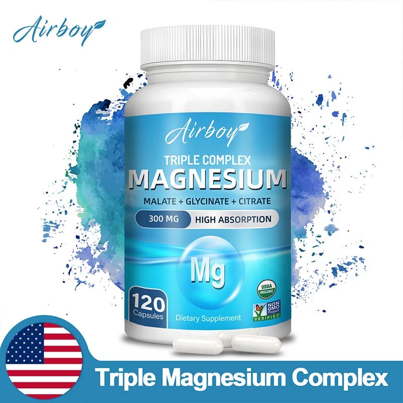 Airboy-Triple Magnesium Complex Capsules-ช่วยรักษาสุขภาพข้อและกระดูกและส่งเสริมการผลิตพลังงานเซลล์