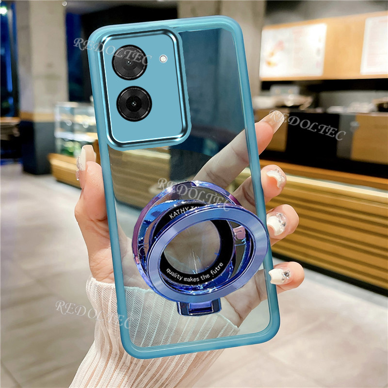 เคส POCO C71 ออกแบบใหม่ที่วางขาตั้งแม่เหล็กปลอกใส Xiaomi POCOC71 POCO C 71 เคสโทรศัพท์แบบนุ่มใสบางพิ