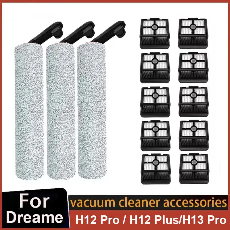 แปรงแฟ้มสําหรับ Dreame H12 pro / H12 plus/H13 pro plus Mix/M13 BETA Soft Brush Parts Wet Dry Roller 