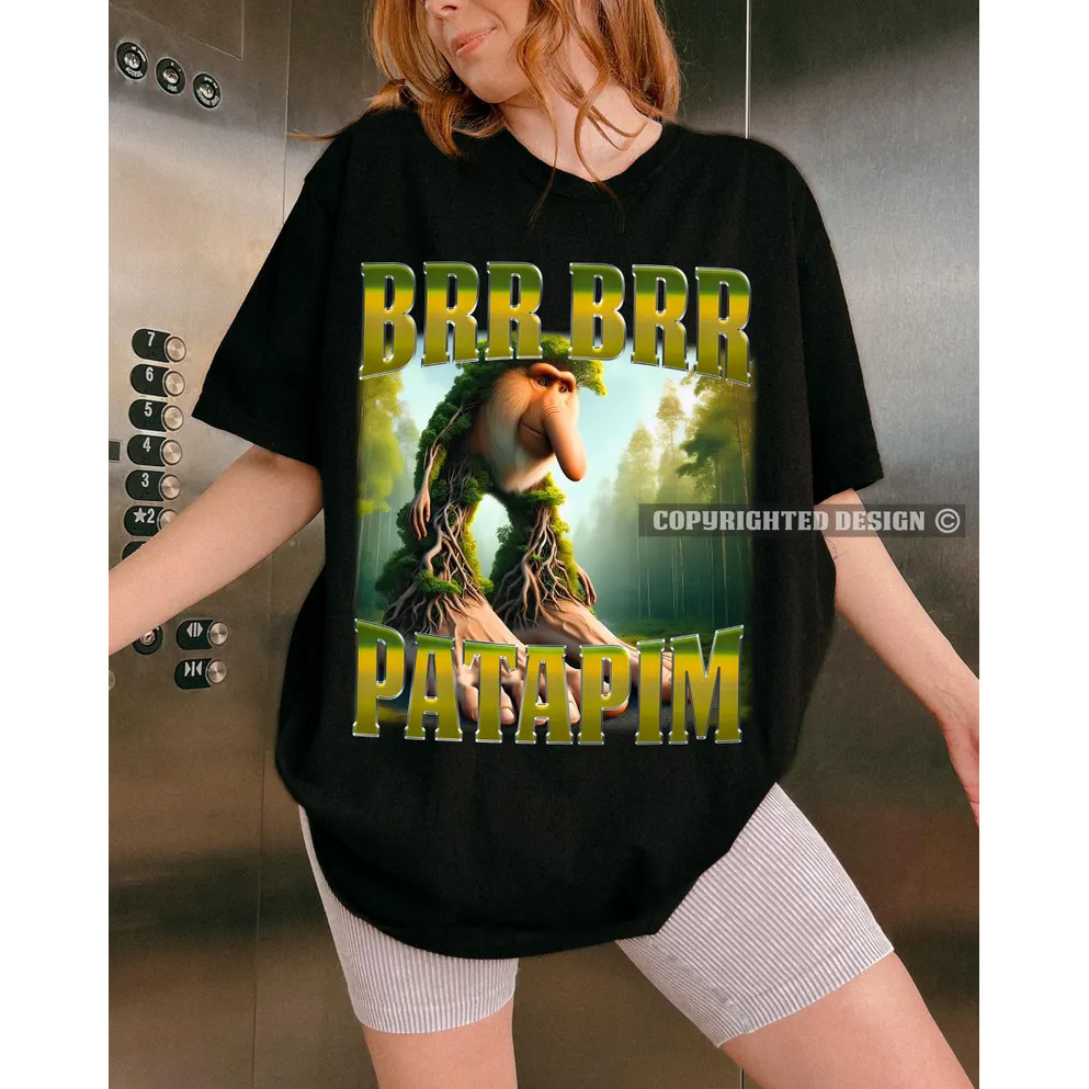 [ Cotton] Brr Brr Patamin T เสื้ออิตาเลี่ยน Brainrot Meme เสื้อ Tung Sahur Unisex Merch ผ้าฝ้าย  เสื
