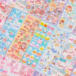 ชุดสติกเกอร์น่ารัก สติกเกอร์เลเซอร์ ลายการ์ตูนน่ารัก สําหรับเด็ก DIY เครื่องเขียนตกแต่ง-