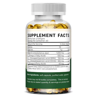 ผลิตภัณฑ์เสริมอาหาร Bunkel Vegan Omega 3, 300 มก. DHA & 150 มก. EPA - รองรับสุขภาพหัวใจ สมอง & ตา