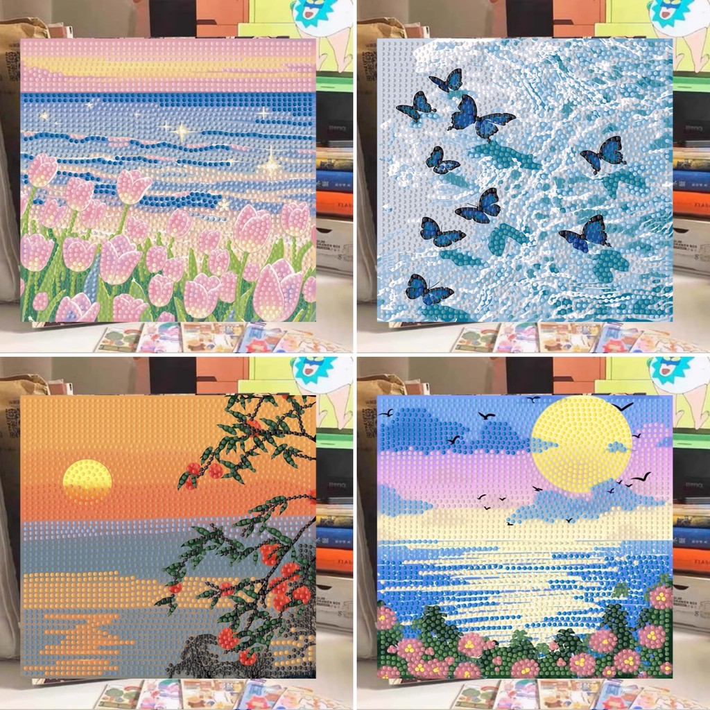 (พร้อมส่ง)ครอสติสคริสตัล diamond painting เม็ดคริสตัลติดรูปพร้อมอุปกรณ์ ครอสคริสตัล ภาพวาดปักเพชร งานฝีมือฝึกสมาธิ