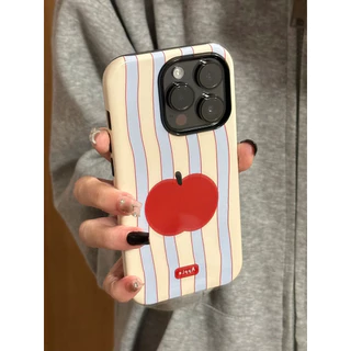 แนวตั้งสีแดงApple 2-in-1 สําหรับApple 17/16 เคสโทรศัพท์iPhone 15 Pro Maxฟิล์มใหม่ 14/13 Creative 12/11 Pro Max 7/8 Plusสองชั้นGlossyเคสโทรศัพท์