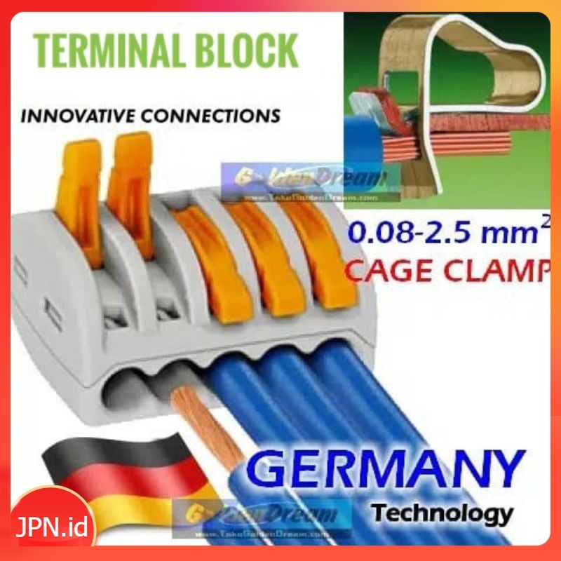 Wago Connector 5 สายเชื่อมต่อสาย Terminal Block Lever Cage Clamp - JPN