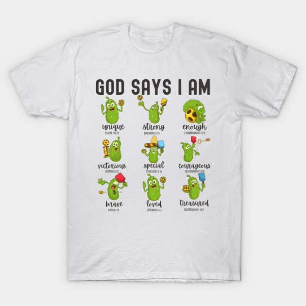 เสื้อยืด Vintage God Says I Am Pickleball Religious Jesus Bible Verse T-Shirt แท้ Cotton 100%