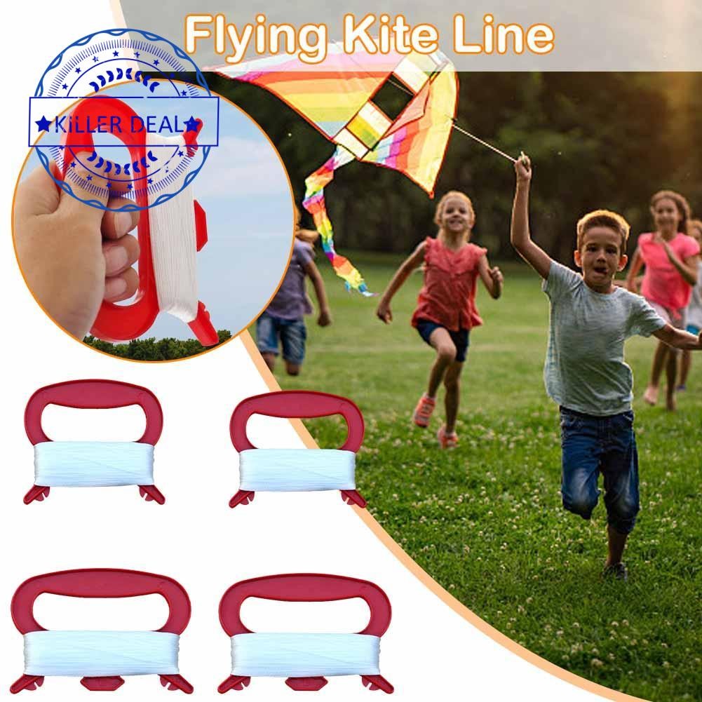♡โซโกร♡ Flying Kite Line String พร้อม D Shape Winder Handle Board เครื่องมือว่าวกลางแจ้ง Q5f8  ♡โซโก