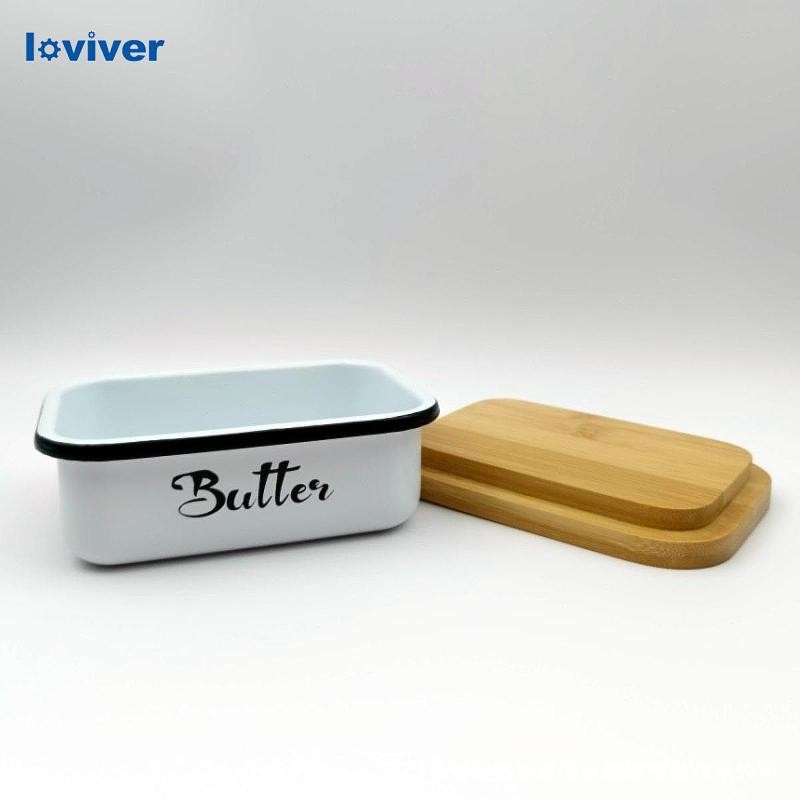 [Loviver] Butter Keeper Butter Dish Container Airtight Butter Plate Holder ทําความสะอาดง่ายพร้อมจานเนยสําหรับชีสโฮม