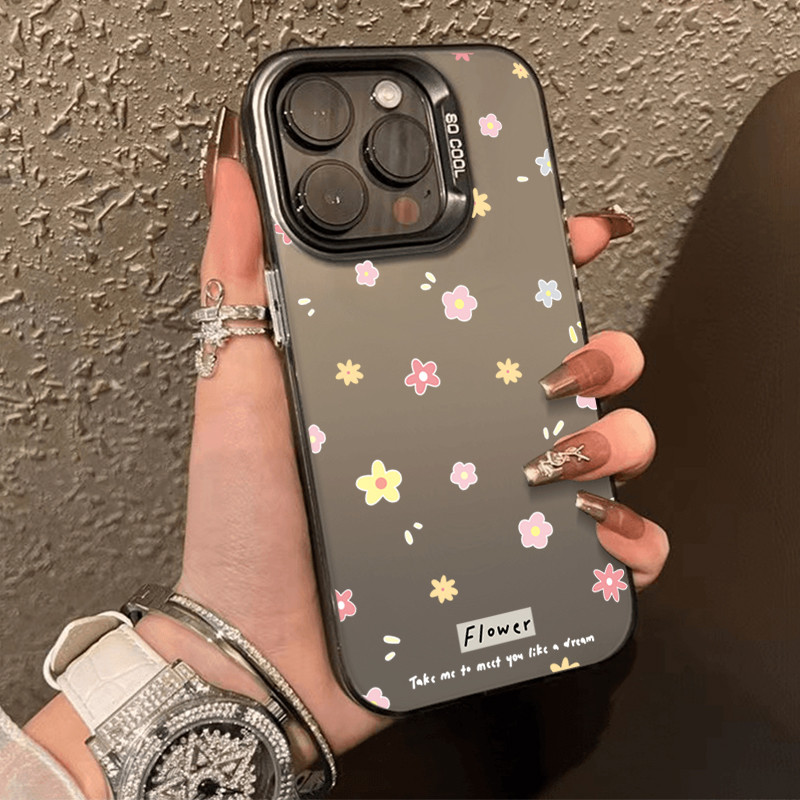 กรณีโทรศัพท์มือถือกันฝุ่น for iPhone 11 7 8 plus XS 7 XR 13 Pro 12 14 PLUS 16 15 PRO MAX Drop Resistanceดอกไม้เล็กๆน้อยๆ