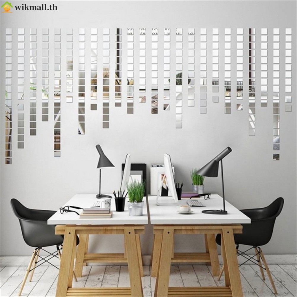 【WIK】100PCS 10x10mm DIY Disco Ball กระจกสติกเกอร์สติ๊กเกอร์ติดผนัง