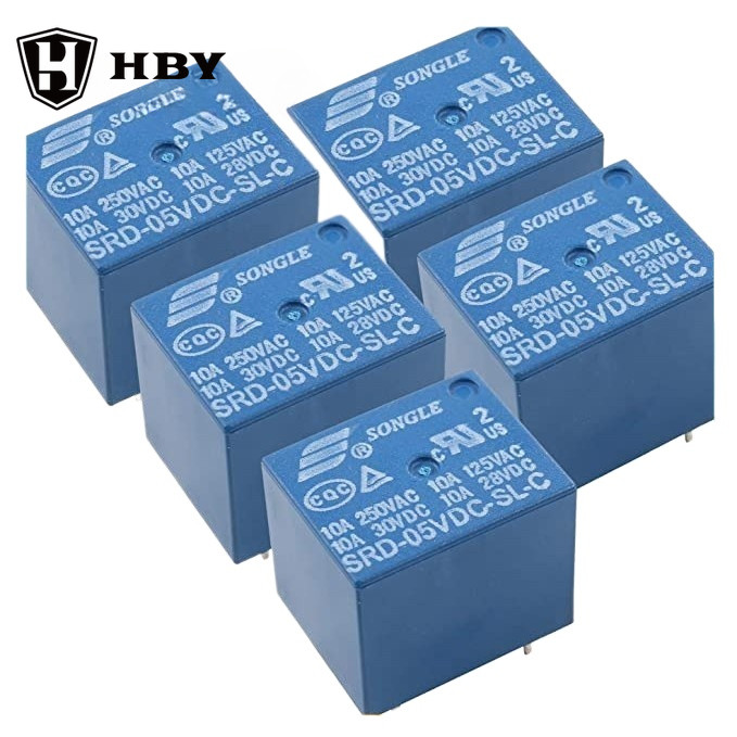 รีเลย์ SRD-05VDC-SL- SRD-12VDC-SL-C SRD-24VDC-SL-C 5PINS 5 Pin 5V 24V 12V 10A 250VA