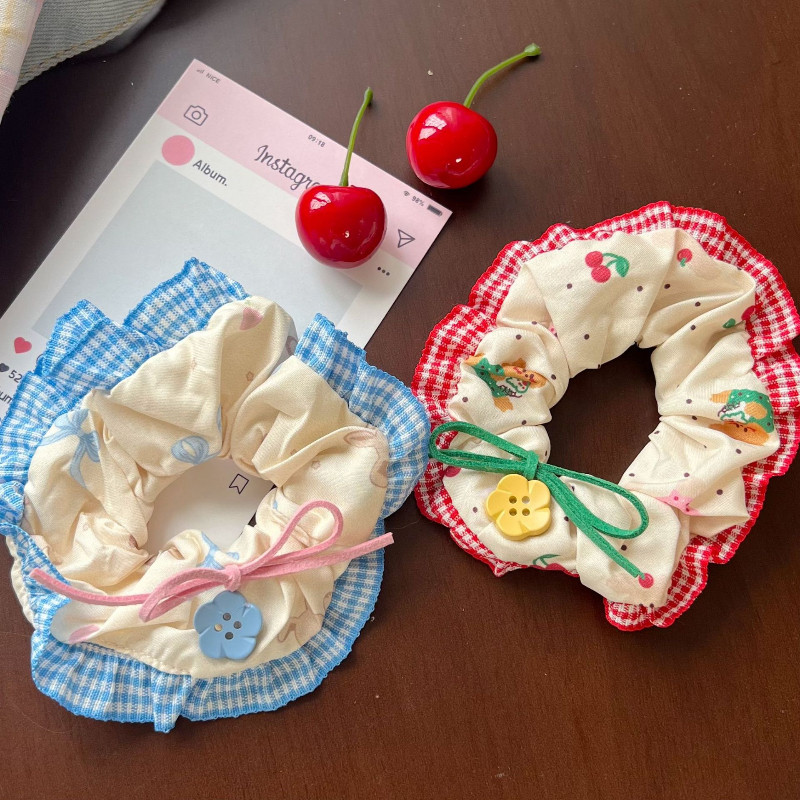 สีชมพู Lolita แหวนผมหญิงเกาหลีสไตล์โบว์น่ารักลายสก๊อต Scrunchies แฟชั่นอุปกรณ์เสริมผม ราคา ถูกที่สุด ดีลบีเคเค แกลเลอรีภาพที่ 7