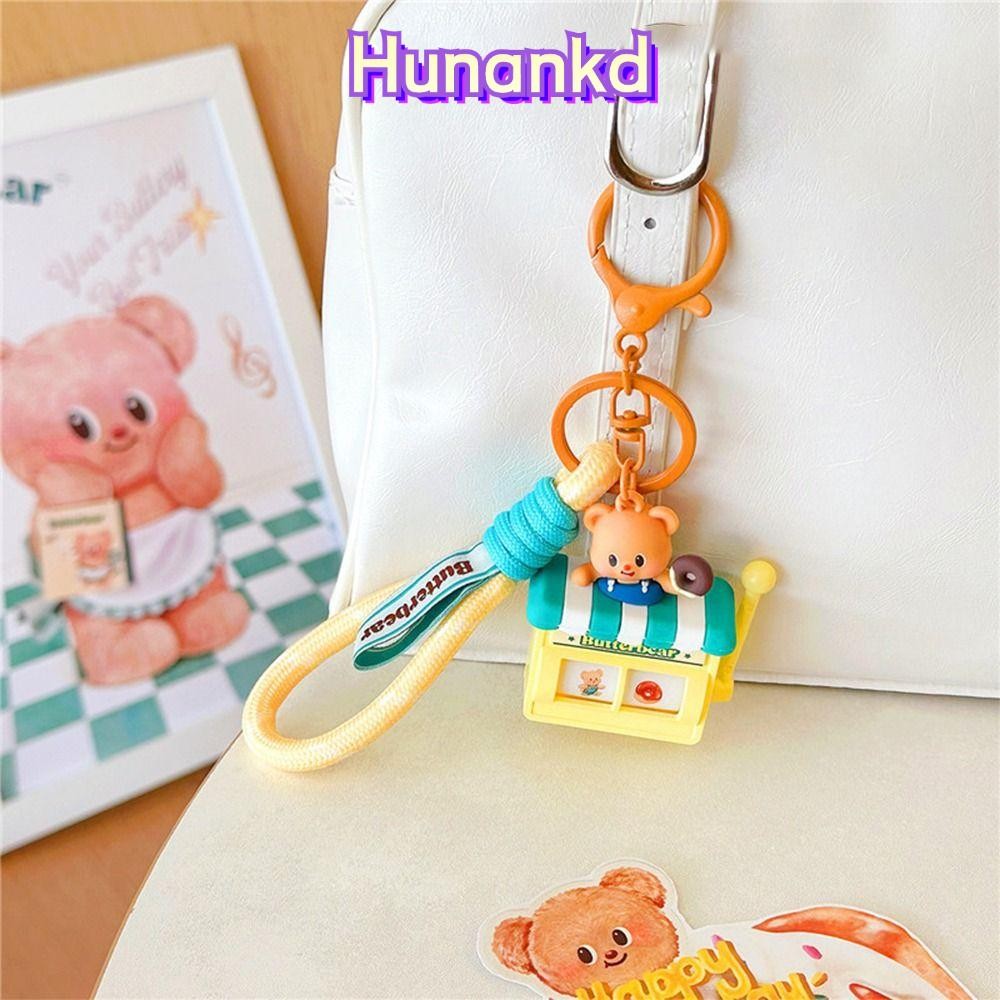Huan พวงกุญแจหมีเนย ของขวัญ ของเล่นตุ๊กตา จี้ ชาร์มกระเป๋า PVC