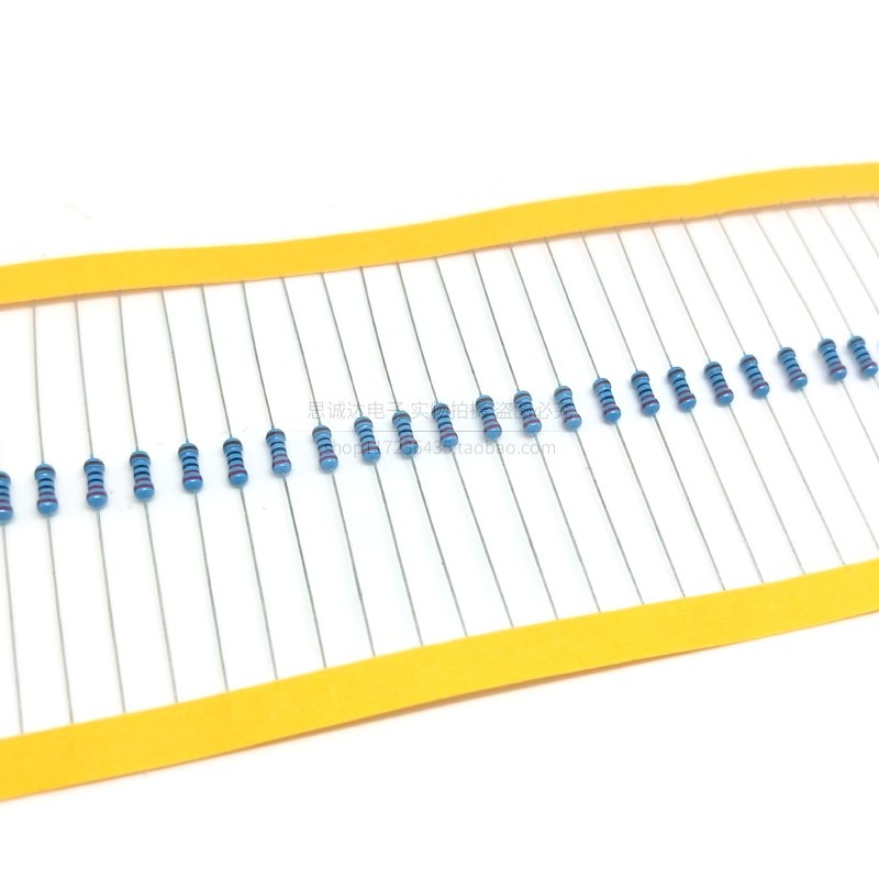 ((100 ชิ้น) ตัวต้านทานฟิล์มโลหะ 1/4 วัตต์ 1% แหวนห้าสี 120/180/200/220/240/270/300/330/390ร430RM ใหม่เอี่ยม