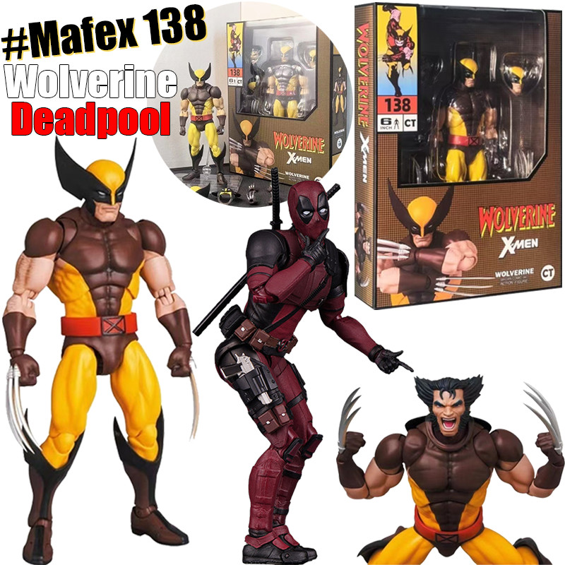 ใหม่ CT Wolverine สีน้ําตาลการ์ตูน Mafex 138 X-Men Action Figure Deadpool VS Wolverine ตุ๊กตา Ko รูปปั้น CT ของเล่น