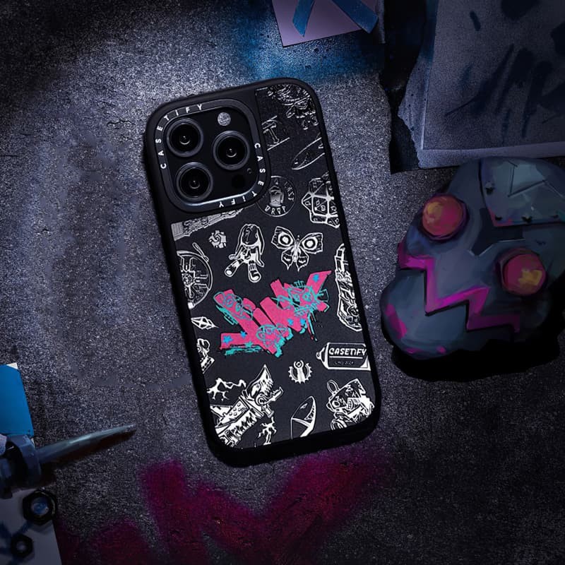 Casetify X ARCANE Jinx Icon Case แม่เหล็กดูด Black & Sliver Mirror IPhone Case IPhone 16 15 14 13 12 Pro Max Plus Hard Back Case Cover พร้อมกล่องแกะสลักโลโก้