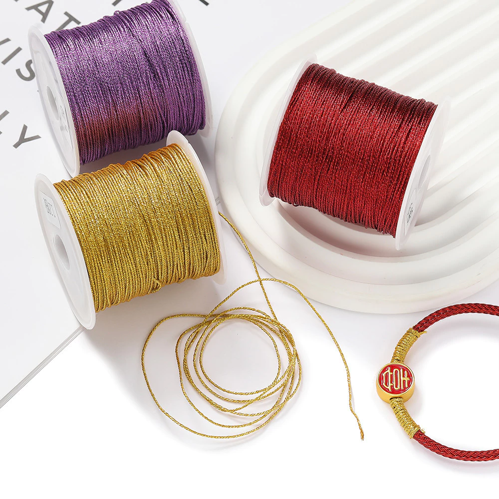 St. kunkka 3/6/9/12 Strand ด้ายถักโพลีเอสเตอร์ทองเงิน Symphony Strand ด้ายสามารถใช้สําหรับ DIY สร้อยคอสร้อยข้อมือเครื่องประดับทํา