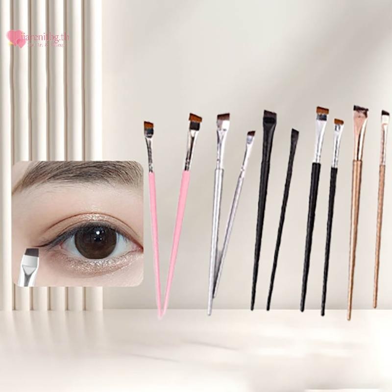 Renbg 2 ชิ้นใบมีดอายไลเนอร์แปรง Ultra Thin Fine มุมแบนคิ้วแปรงภายใต้ตา Place รายละเอียดที่แม่นยําแปรง TH