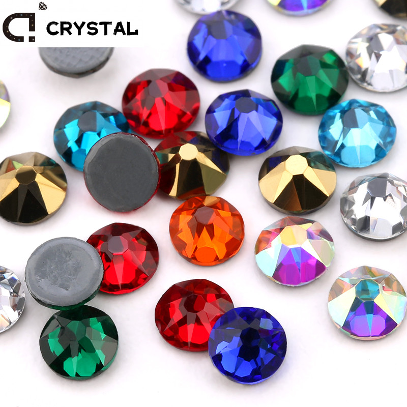 1440pcs 8 Big 8 ขนาดเล็ก Hot Fix คริสตัลสีสัน Rhinestones แก้ว Hotfix Strass หินเหล็กบน Rhinestone สําหรับ DIY