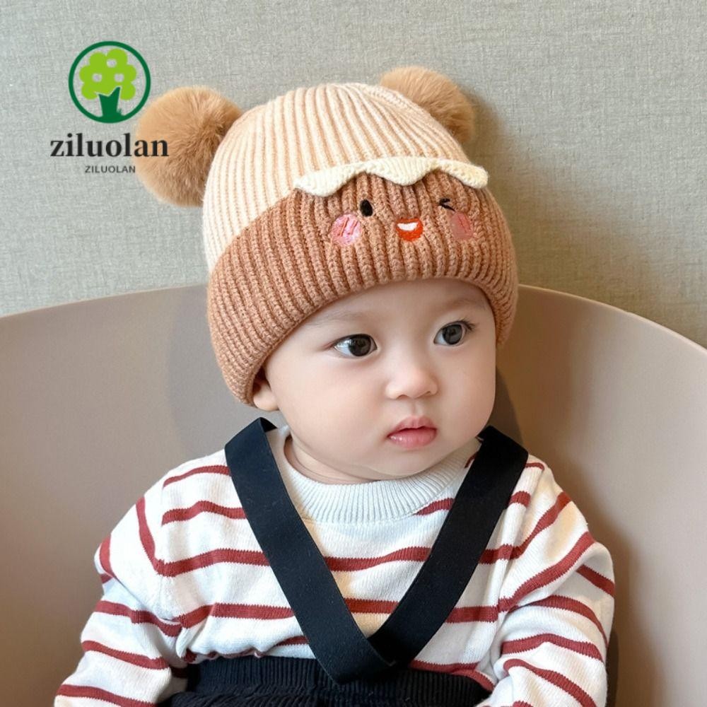 ซิลูโอลัน หมวกถัก,ถักฤดูใบไม้ร่วงฤดูหนาวหมวกบีนนี่,แฟชั่นเด็กวัยหัดเดินเย็นหลักฐานข้นเสื้อสวมหัวหมวก