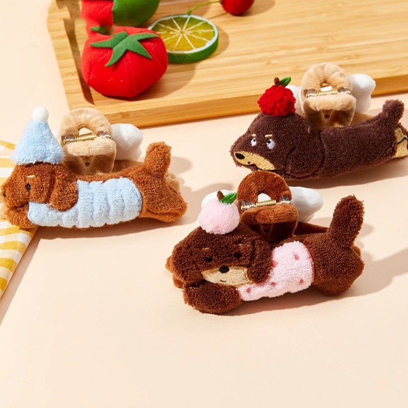 2024 ใหม่หวาน Dachshund Series น่ารักยืดหยุ่นขนาดใหญ่ลําไส้ผม Band คลิปชุดผู้หญิงs Updo อเนกประสงค์อุปกรณ์เสริมผม