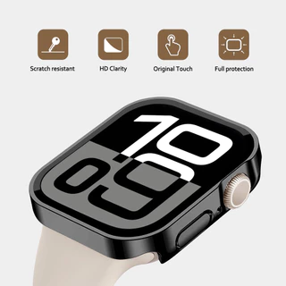 กระจกนิรภัยชุบสำหรับ for Apple Watch Ultra/SE 3 2 49 มม. IWatch Series 11 10 9 8 7 SE 6 5 4 3 40 41 44 45 มม.
