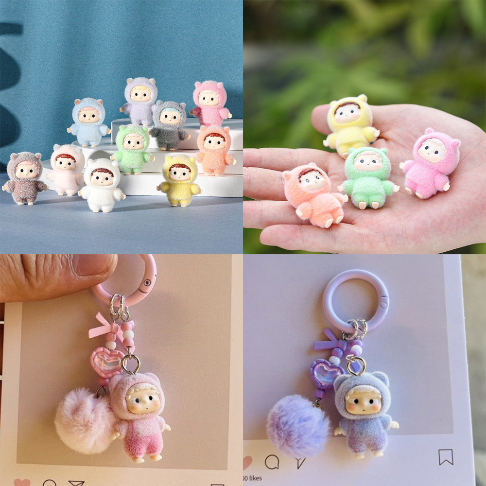 Mini Finger ของเล่น Flocking Ozai ตกแต่งจี้เครื่องประดับพวงกุญแจอุปกรณ์เสริม DIY มัลติฟังก์ชั่นสร้างสรรค์น่ารักของขวัญ