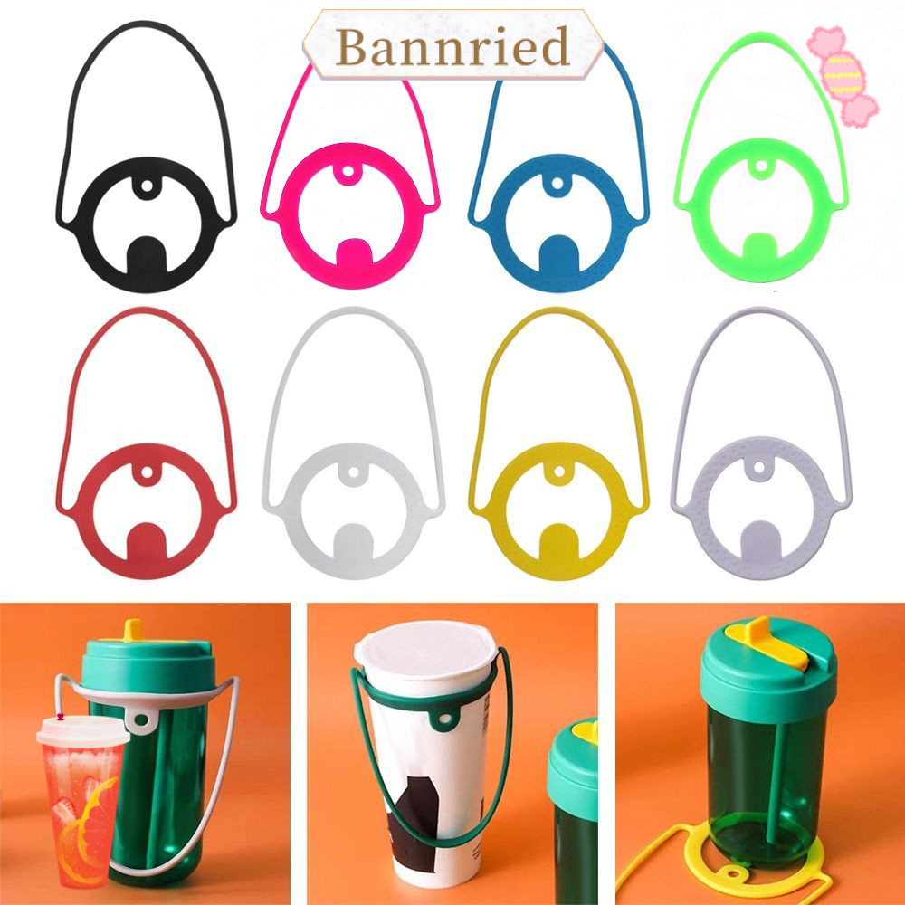 Bannriedsg989 สลิงขวดน้ํา, สายรัดผู้ให้บริการเครื่องดื่มซิลิโคนแบบพกพา, อุปกรณ์ถ้วยแบบใช้ซ้ําได้อเนกประสงค์ที่วางขวดเครื่องดื่ม